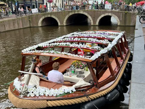 Amsterdam canal views from the smoke-friendly luxury cruise boat