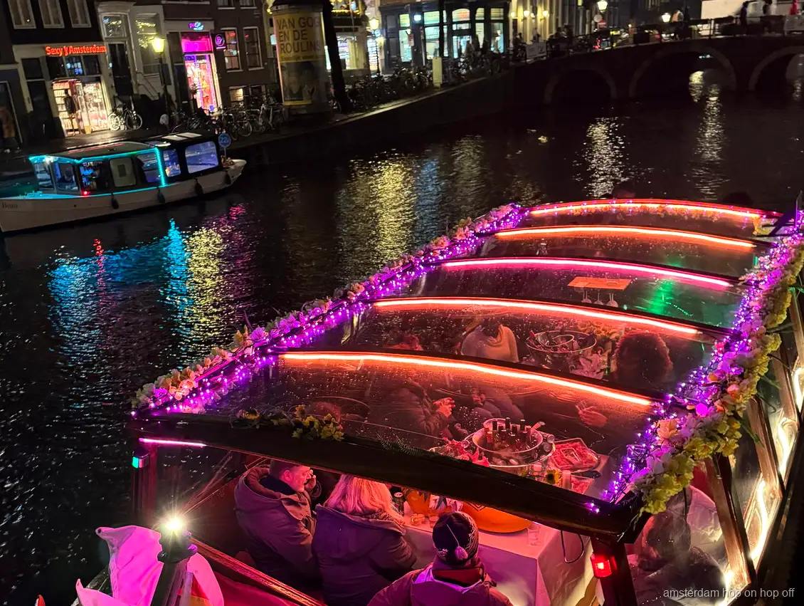 Barco del crucero apto para fumar de Amsterdam con techo panorámico de cristal