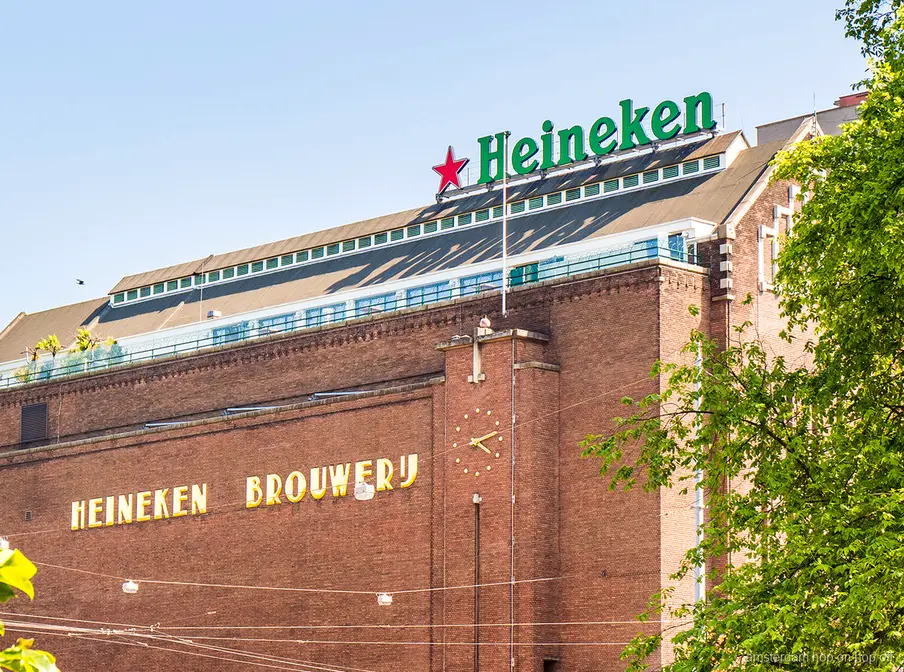 Vue depuis le bar rooftop de la Heineken Experience Amsterdam