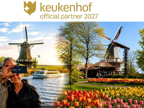 Campos de tulipanes en los jardines de Keukenhof cerca de Amsterdam