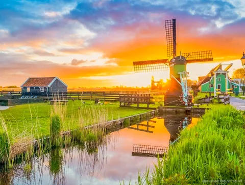 Working windmills at Zaanse Schans on the Amsterdam countryside day tour